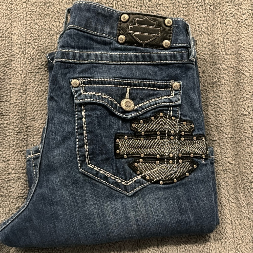 Harley Davison bar and shield jeans size 10.